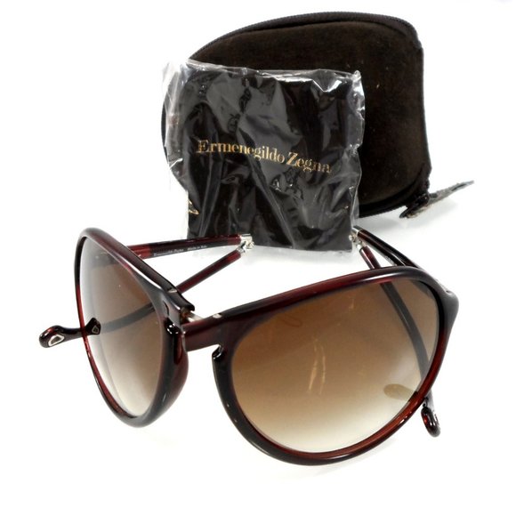 Ermenegildo Zegna Other - 🎁FATHERS DAY ERMENEGILDO ZEGNA Foldable Aviator Gradient Brown Lens Sunglasses